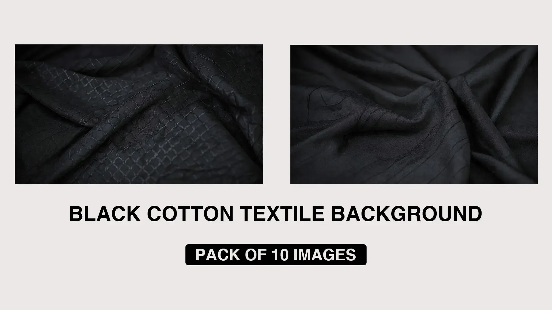 Elegant Black Cotton Textile Background Pack